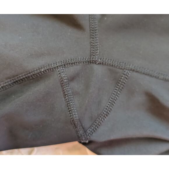 Tangerine Cropped Leggings Small Black Ribbed Capri Activewear Athleisure Yoga - Picture 6 of 10